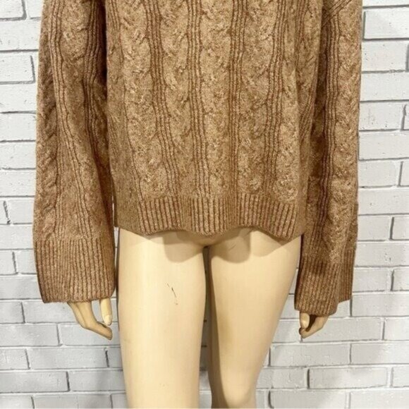 J.Crew Cable‑Knit Supersoft Sweater w/Shoulder Buttons | Cozy & Stylish - Size L - Picture 8 of 10